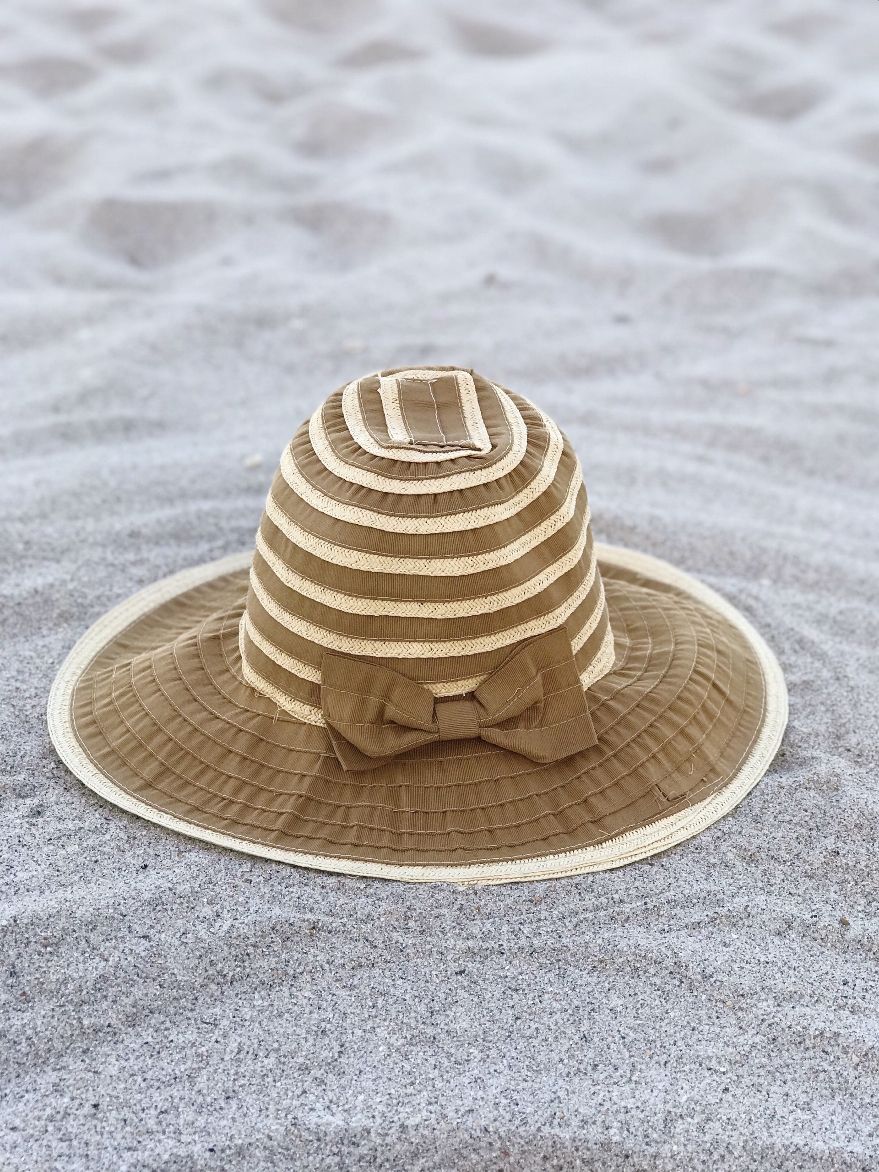 Ribbon Bow Travel Sun Hat for Easy Vacation Comfort - Rosetta Creative Boutique